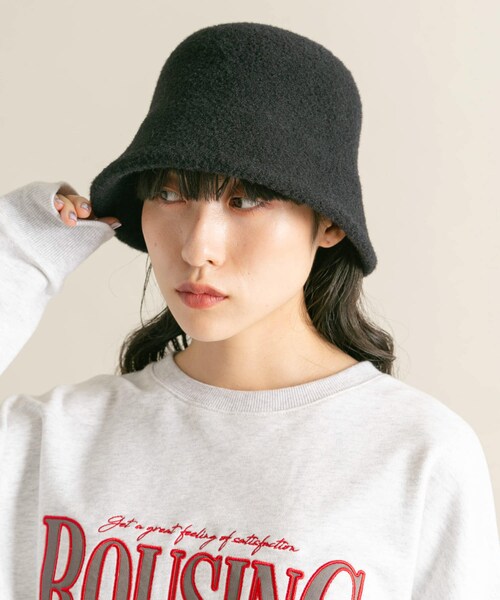 KBF（ケイビーエフ）の「シャギーベルHAT（ハット・レディース・BLACK/YEL BEIGE/BROWN・one）」の5枚目の写真