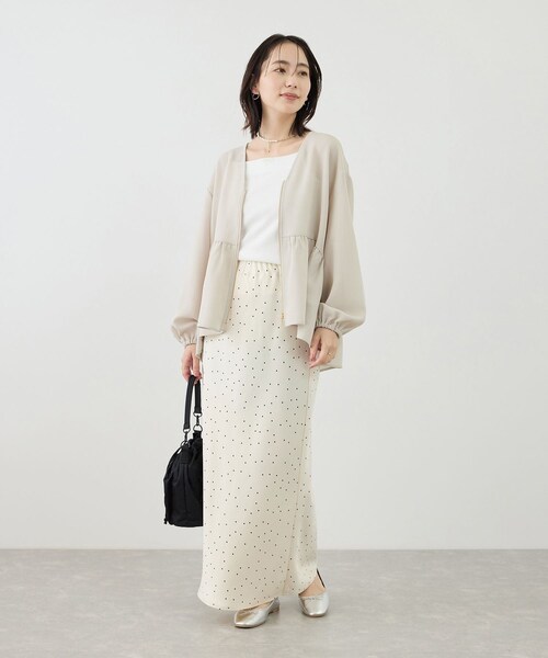 ROPE' PICNIC(ロペピクニック)の「メッシュペプラムブルゾン(ブルゾン・レディース・ブラック/ホワイト/ベージュ系/ネイビー・F)」の22枚目の写真