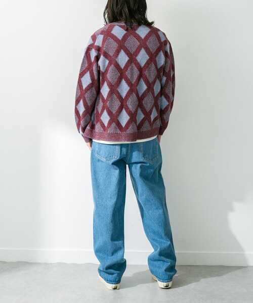 URBAN RESEARCH Sonny Label（アーバンリサーチサニーレーベル）の「ジャガードVネックニットカーディガン（カーディガン/ボレロ・メンズ・ボルドー/オフ/グリーン・M/L）」の11枚目の写真