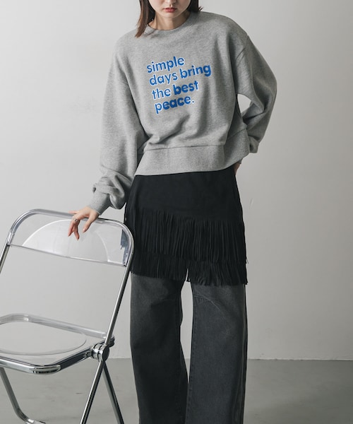 SENSE OF PLACE by URBAN RESEARCH(センスオブプレイスバイアーバンリサーチ)の「グラフィックルーズスウェット(スウェット・レディース・L.GRAY/OATMEAL/NAVY/PINK・One)」の2枚目の写真