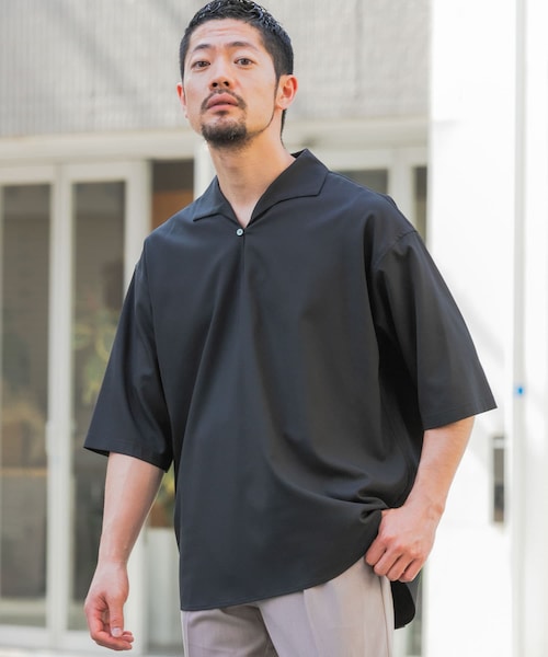 BEAMS GOLF ミモザ プリントストレッチ レギュラーシャツ BEAMS GOLF