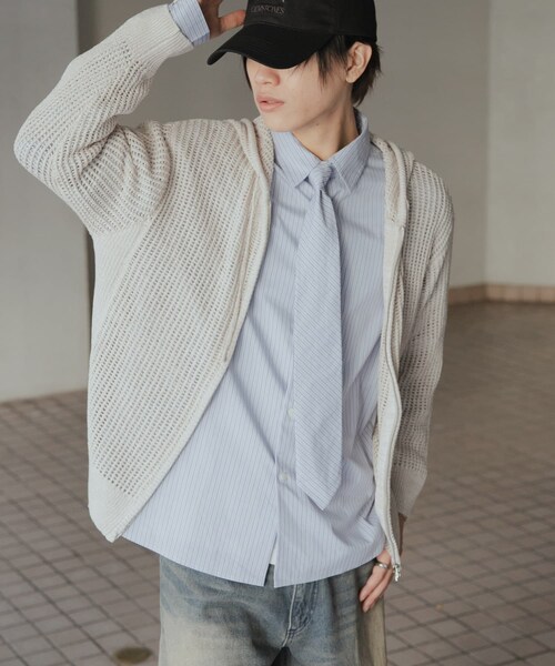 SENSE OF PLACE by URBAN RESEARCH（センスオブプレイスバイアーバンリサーチ）の「シアーメッシュフーディージップパーカー（パーカー・メンズ・BLACK/BROWN/GREIGE・M/L）」の20枚目の写真