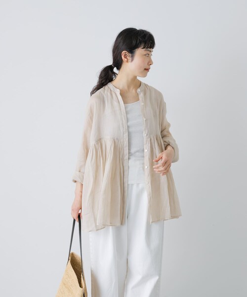 かぐれ（カグレ）の「ラミーギャザーブラウス（シャツ/ブラウス・レディース・BLACK/L.BEIGE・Free）」の13枚目の写真
