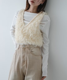 SENSE OF PLACE by URBAN RESEARCH | 『洗濯可』2wayリボンヤーンループニットベスト(ベスト)