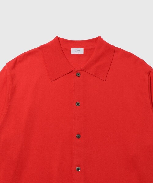 ADAM ET ROPE'(アダムエロペ)の「【URU/ウル】KNIT CARDIGAN(カーディガン/ボレロ・メンズ・チャコール/レッド・1/2)」の6枚目の写真