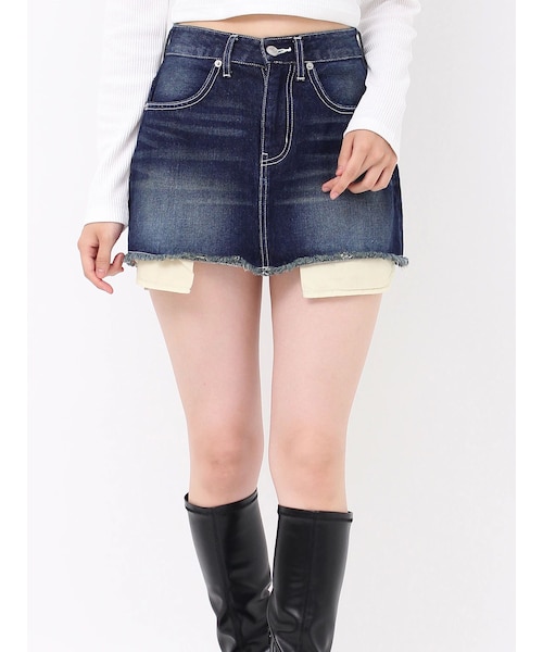 EVRIS（エヴリス）の「ポケットデニムミニスカート（デニムスカート・レディース・ブラック/インディゴ・S/M）」の11枚目の写真