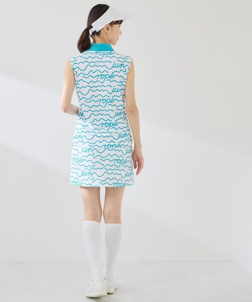 ROPE'(ロペ)の「ウェーブボーダー柄ノースリーブポロ/UV・吸水速乾(ポロシャツ・レディース・ブラック/ホワイト/オレンジ・L/M/S)」の14枚目の写真
