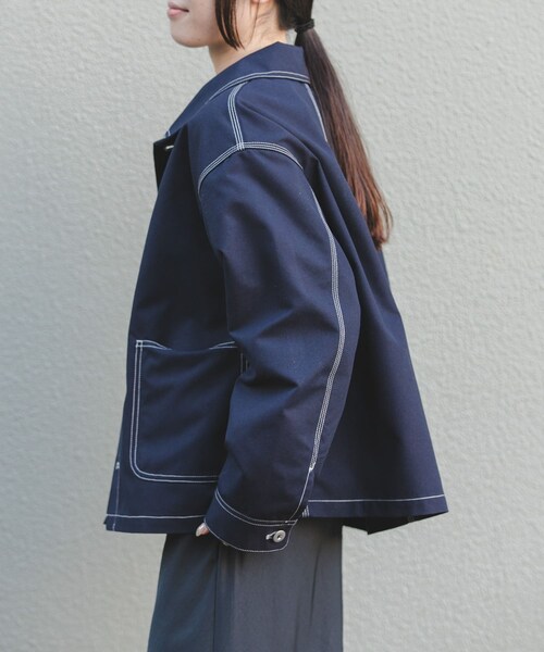 URBAN RESEARCH DOORS（アーバンリサーチドアーズ）の「FORK&SPOON　PEダックジャケット（カバーオール・レディース・NAVY/IVORY・1）」の14枚目の写真