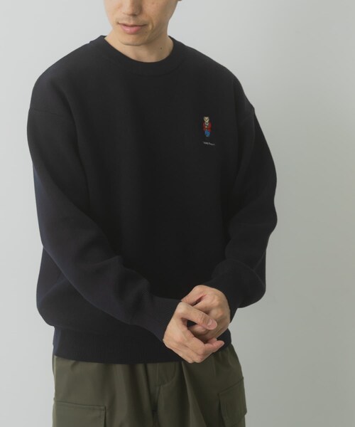 ITEMS URBANRESEARCH（アイテムズ アーバンリサーチ）の「Teddy Bear スウェットライクニット（ニット/セーター・メンズ・OML/BGD/NVY・M/L）」の17枚目の写真