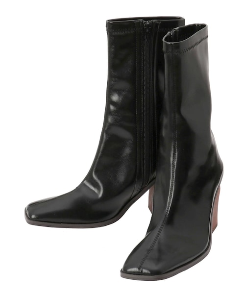 merry jenny（メリージェニー）の「woodヒールミドルブーツ（ブーツ・レディース・ブラック/アイスブルー/ベージュ/ダークブラウン・M/L）」の10枚目の写真