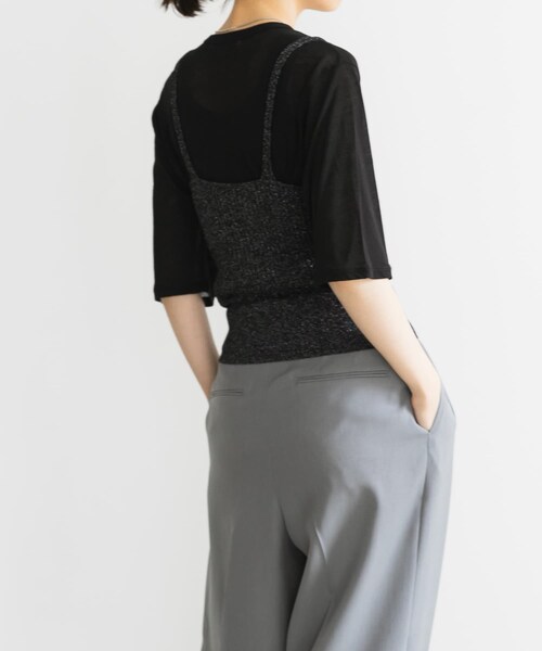 URBAN RESEARCH（アーバンリサーチ）の「ニットキャミソール（キャミソール・レディース・LAME BLACK/BROWN・FREE）」の6枚目の写真