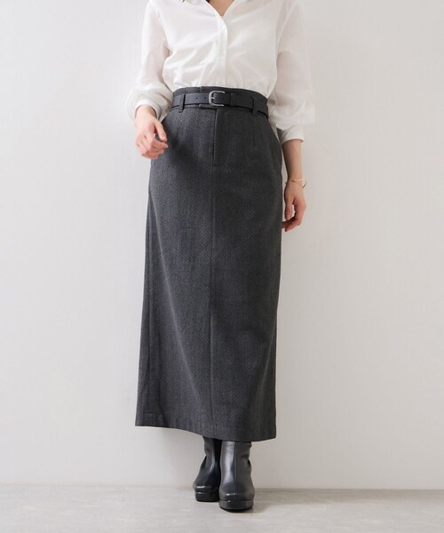 VIS（ビス）の「へリンボーンIラインロングスカート/セットアップ対応（スカート・レディース・チャコール/ダークブラウン・M/S）」の18枚目の写真