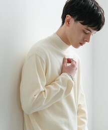 ストレッチモックネックニット