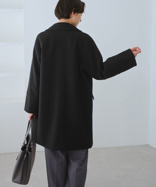 ROPE' PICNIC（ロペピクニック）の「ジャージメルトン無地＆チェックオーバーPコート/一部WEB限定カラー・リンクコーデ（ピーコート・レディース・ブラック/ブラック系/グレー系/ダークブラウン/ベージュ・M/S）」の17枚目の写真