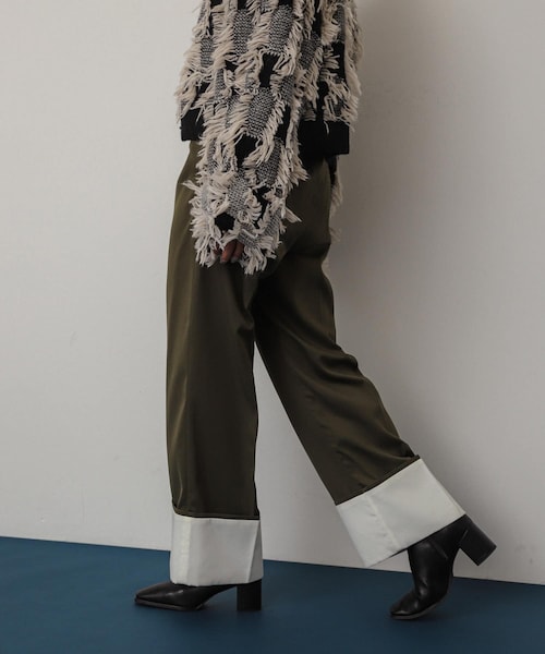 SENSE OF PLACE by URBAN RESEARCH（センスオブプレイスバイアーバンリサーチ）の「ワイドターンバックパンツ（その他パンツ・レディース・KHAKI/BLACK/BEIGE・S/M）」の3枚目の写真