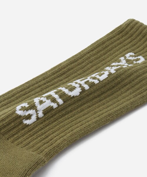 Saturdays NYC(サタデーズ ニューヨークシティ )の「Logo Sock(ソックス/靴下・メンズ・オリーブ/ブラック/ホワイト・F)」の6枚目の写真