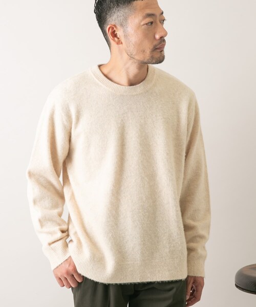 URBAN RESEARCH ROSSO（アーバンリサーチロッソ）の「『XLサイズあり』ウールシャギーニット（ニット/セーター・メンズ・KHAKI/IVORY/GREIGE/GRAY/NAVY/BLACK・S/M/L/XL）」の20枚目の写真