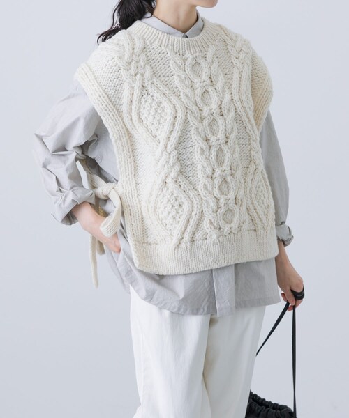 かぐれ（カグレ）の「ペルーアランニットベスト（ニット/セーター・レディース・IVORY/GRAY・FREE）」の7枚目の写真