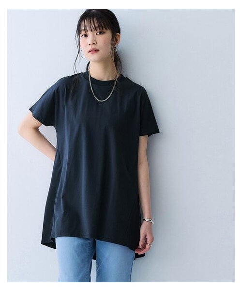 nissen（ニッセン）の「軽量さらさらカットソーゆるシルエットチュニック（吸汗速乾）＜大きいサイズ有＞（チュニック・レディース・黒/ネイビー/ダークグレー/ブリックピンク/ミストグリーン・S/M/L/LL/3L/4L/5L/6L/8L/10L）」の4枚目の写真