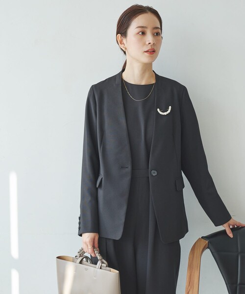 URBAN RESEARCH（アーバンリサーチ）の「『セットアップ対応』ノーカラージャケット（ノーカラージャケット・レディース・NAVY/BLACK・36/38/40）」の9枚目の写真