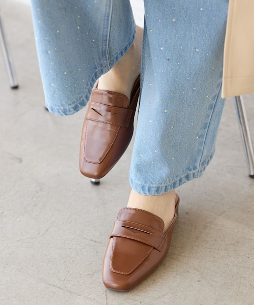 ROPE' PICNIC（ロペピクニック）の「ローファーミュール（ローファー・レディース・ブラック/グレー系/キャメル・L/M）」の7枚目の写真