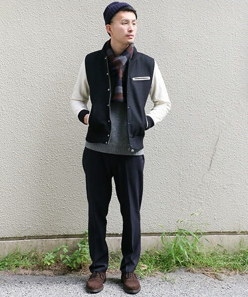 URBAN RESEARCH（アーバンリサーチ）の「URiD　メルトン/ラムレザー スタジャン（スタジャン・メンズ・BLACK/NAVY/CAMEL・S/M/L）」の19枚目の写真