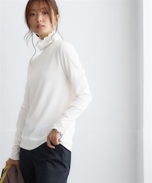 nissen | 細リブハイネックカットソートップス＜大きいサイズ有＞(Tシャツ/カットソー)