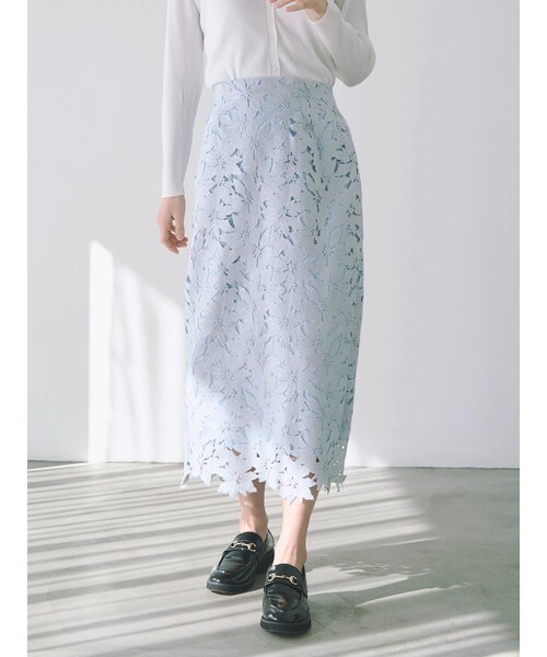 TONAL（トーナル）の「ケミカルレースタイトスカート（スカート・レディース・オフホワイト/ピンク/アイスブルー・S/M）」の12枚目の写真