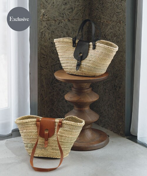 URBAN RESEARCH（アーバンリサーチ）の「『別注』KECH Le ESSENTIELS×UR　RAFFIALEATHER2WAYBAG（かごバッグ・レディース・Black/Brown・-）」の8枚目の写真