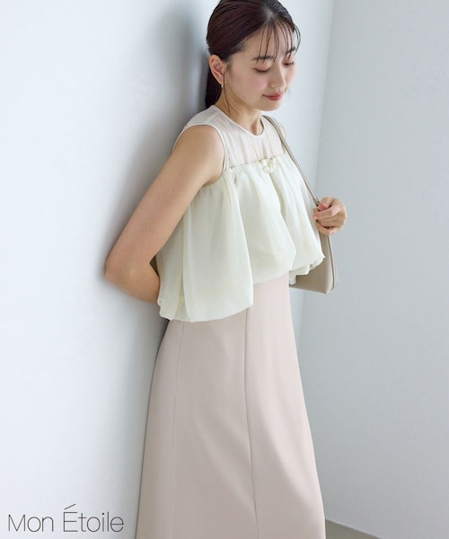 ROPE' PICNIC(ロペピクニック)の「【Mon E’toile/モンエトワール】バルーンビスチェセットワンピース/マルチWAY(ドレス・レディース・チャコール/ダークブラウン/ベージュ・M/S)」の6枚目の写真