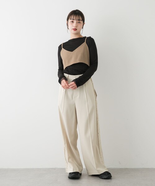 SENSE OF PLACE by URBAN RESEARCH（センスオブプレイスバイアーバンリサーチ）の「バックリボンビスチェ（その他トップス・レディース・BLACK/BEIGE・one）」の13枚目の写真