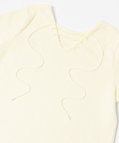 KBF（ケイビーエフ）の「2WAYレースアップトップス（Tシャツ/カットソー・レディース・IVORY/BLACK/TOP GRAY・One）」の13枚目の写真
