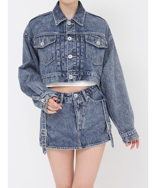 Symmetry GYDA DAMAGEショートデニムGジャン GYDA（ジェイダ）の