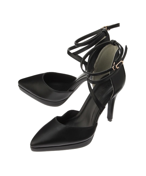 RESEXXY（リゼクシー）の「クロスストラップポインテッドパンプス（パンプス・レディース・アイボリー/ブラック・S/M/L）」の4枚目の写真