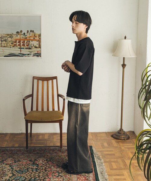 SENSE OF PLACE by URBAN RESEARCH（センスオブプレイスバイアーバンリサーチ）の「ヴィンテージライクデニムワイドパンツ（デニムパンツ・メンズ・IVORY/BLACK/D.INDIGO/ONE WASH・M/L/XL）」の22枚目の写真