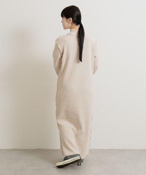 THE GOODLAND MARKET（ザグッドランドマーケット）の「&her　Smooth Rib Onepiece（ワンピース・レディース・CHARCOAL/OFF・FREE）」の7枚目の写真
