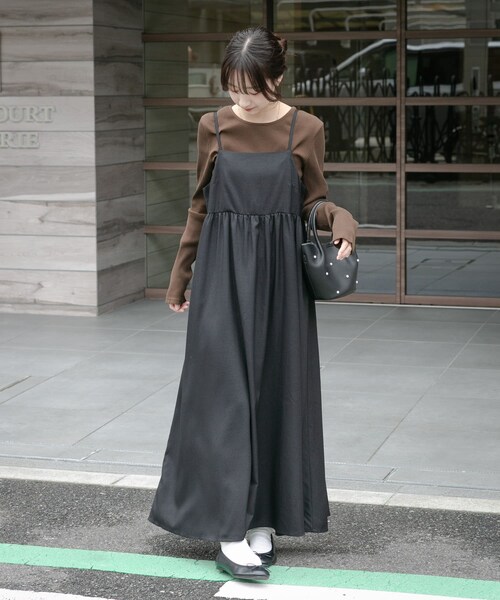 ITEMS URBANRESEARCH(アイテムズ アーバンリサーチ)の「インナーセットキャミワンピース(ワンピース・レディース・GRY×BLK/BEG×BRN/BRN×BLK・FREE)」の15枚目の写真