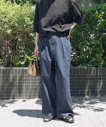 ウエストタックデニムパンツ