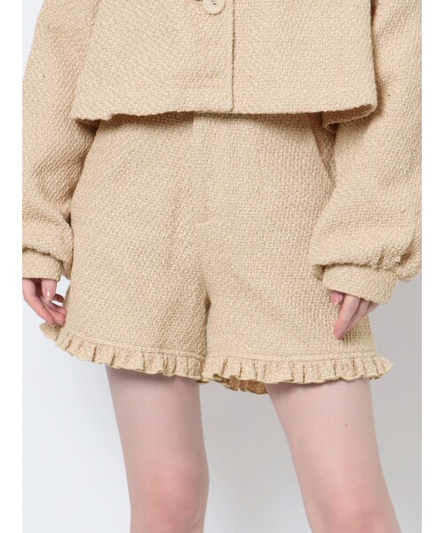 「CHESTY 20TH　Elegance」ツイードフリルショートパンツ⭐️1 ショートパンツに抵抗がある方も絶対チャレンジしやすい