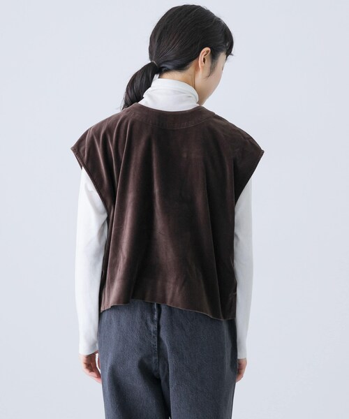 かぐれ（カグレ）の「コットンベルベット2WAYベスト（ベスト・レディース・GREGE/BROWN・Free）」の12枚目の写真
