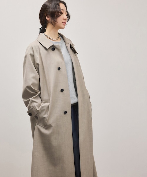 ADAM ET ROPE'(アダムエロペ)の「【サステナブル】バルマカーンマキシコート(ステンカラーコート・レディース・ベージュ・36/38)」の14枚目の写真