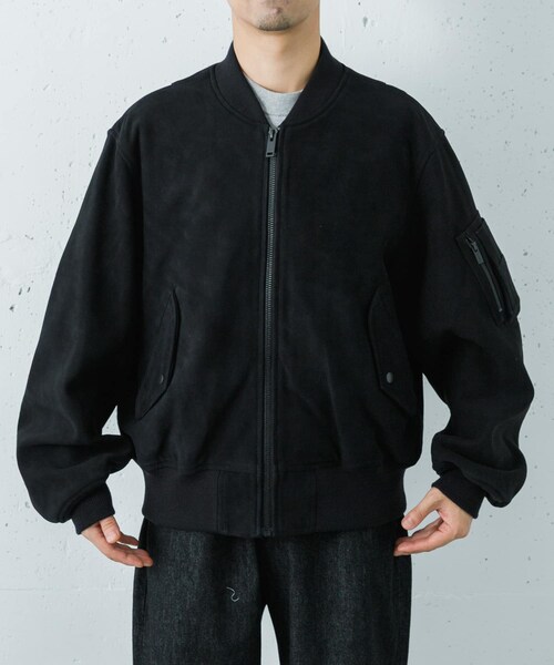 URBAN RESEARCH（アーバンリサーチ）の「SEVEN BY SEVEN　LEATHER MA-1 BLOUSON（ブルゾン・メンズ・010 BLK・M/L）」の4枚目の写真
