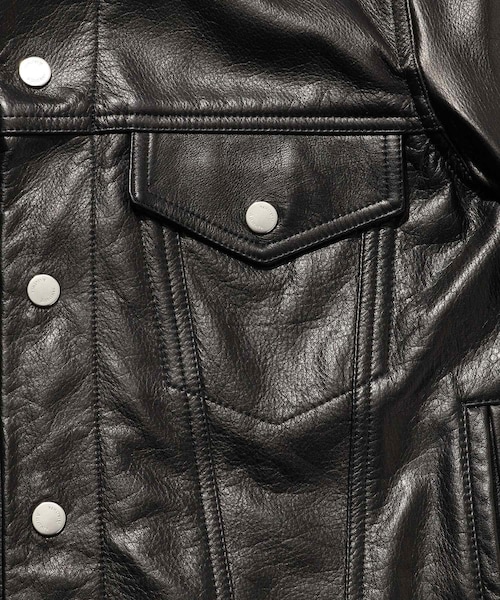 ADAM ET ROPE'（アダムエロペ）の「【A LEATHER/エーレザー】RUCKER JACKET(STANDARD)（ライダースジャケット・メンズ・ブラック・1/2/3）」の11枚目の写真