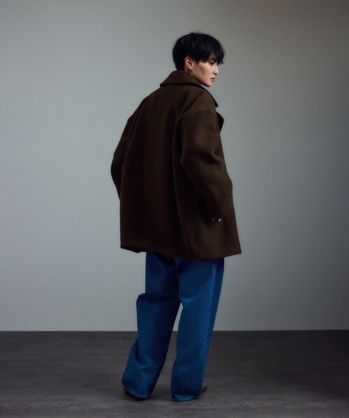 ADAM ET ROPE'(アダムエロペ)の「<追加>【WEB限定】MANTECOウールPコート(ピーコート・レディース・ブラウン/ベージュ系/ネイビー/オフホワイト・M/S)」の12枚目の写真
