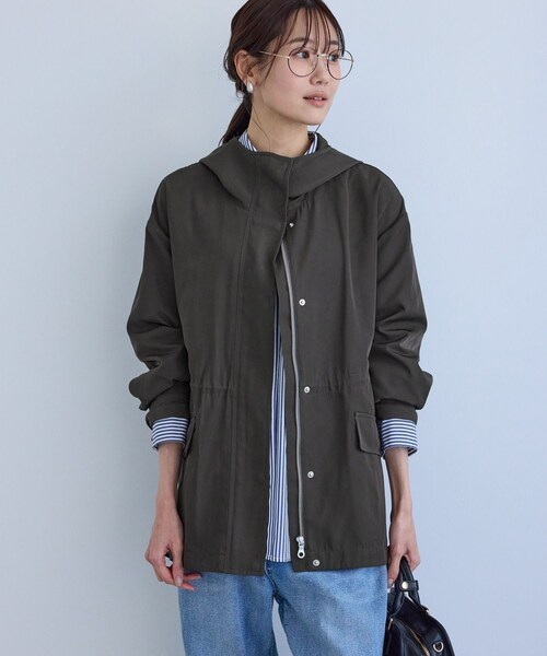 ROPE' PICNIC（ロペピクニック）の「ミドル丈マウンテンパーカー スプリングコート/花粉ガード・撥水（マウンテンパーカー・レディース・チャコール/ライトグレー/ダークブラウン/ネイビー・F）」の12枚目の写真