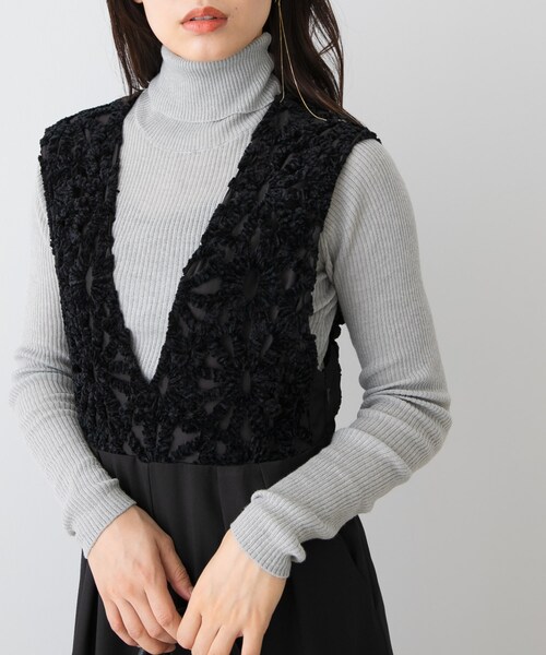 URBAN RESEARCH ROSSO（アーバンリサーチロッソ）の「F by ROSSO　モールレース切替オールインワン（サロペット/オーバーオール・レディース・BROWN/BLACK・36/38）」の4枚目の写真