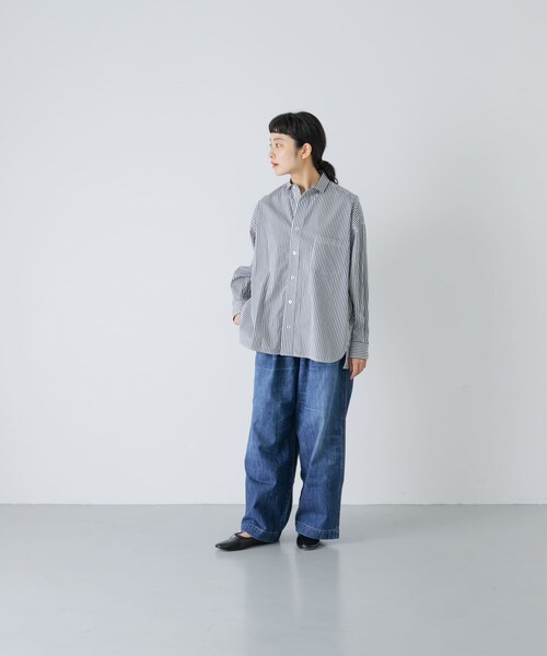 かぐれ（カグレ）の「TICCA　スクエアビッグシャツ（シャツ/ブラウス・レディース・BLACK ST/BLUE・1）」の10枚目の写真