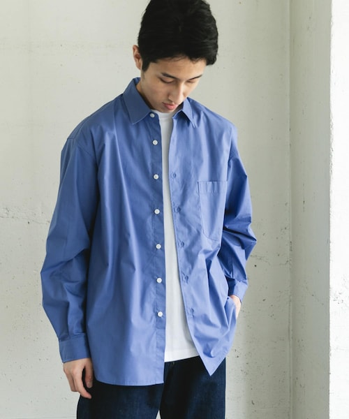URBAN RESEARCH DOORS（アーバンリサーチドアーズ）の「TCブロードレギュラーカラーロングスリーブシャツ（シャツ/ブラウス・メンズ・BLUE/CHECK/STRIPE・M/L）」の9枚目の写真
