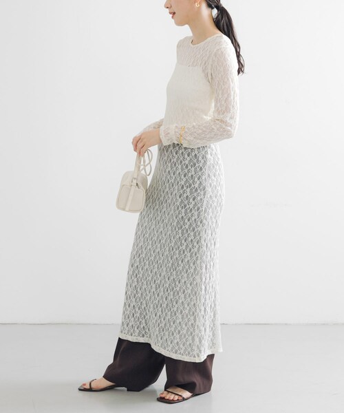 URBAN RESEARCH（アーバンリサーチ）の「ストレッチレースカットワンピース（ワンピース・レディース・OFF/BLACK・FREE）」の7枚目の写真