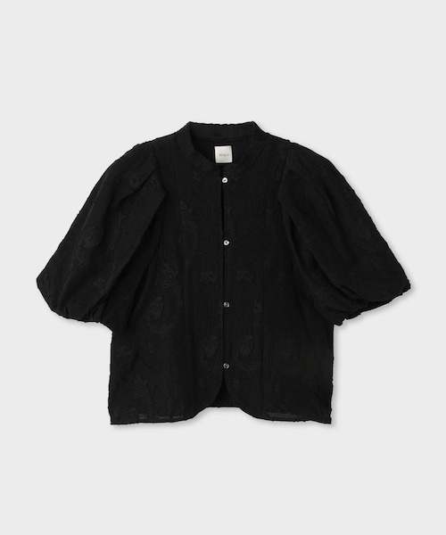 ROPE'(ロペ)の「【一部店舗限定】【REALM(レルム)】JACQUARD PUFF SLEEVE BLOUSE|袖ボリュームブラウス 26SS(シャツ/ブラウス・レディース・ブラック/ホワイト・38)」の2枚目の写真